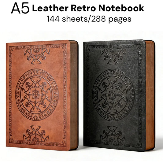 A5 288 Pages Retro Notebook Book Diary Thickened Creative Hand Ledger Student Notepad Stationery Notebook for Business Office