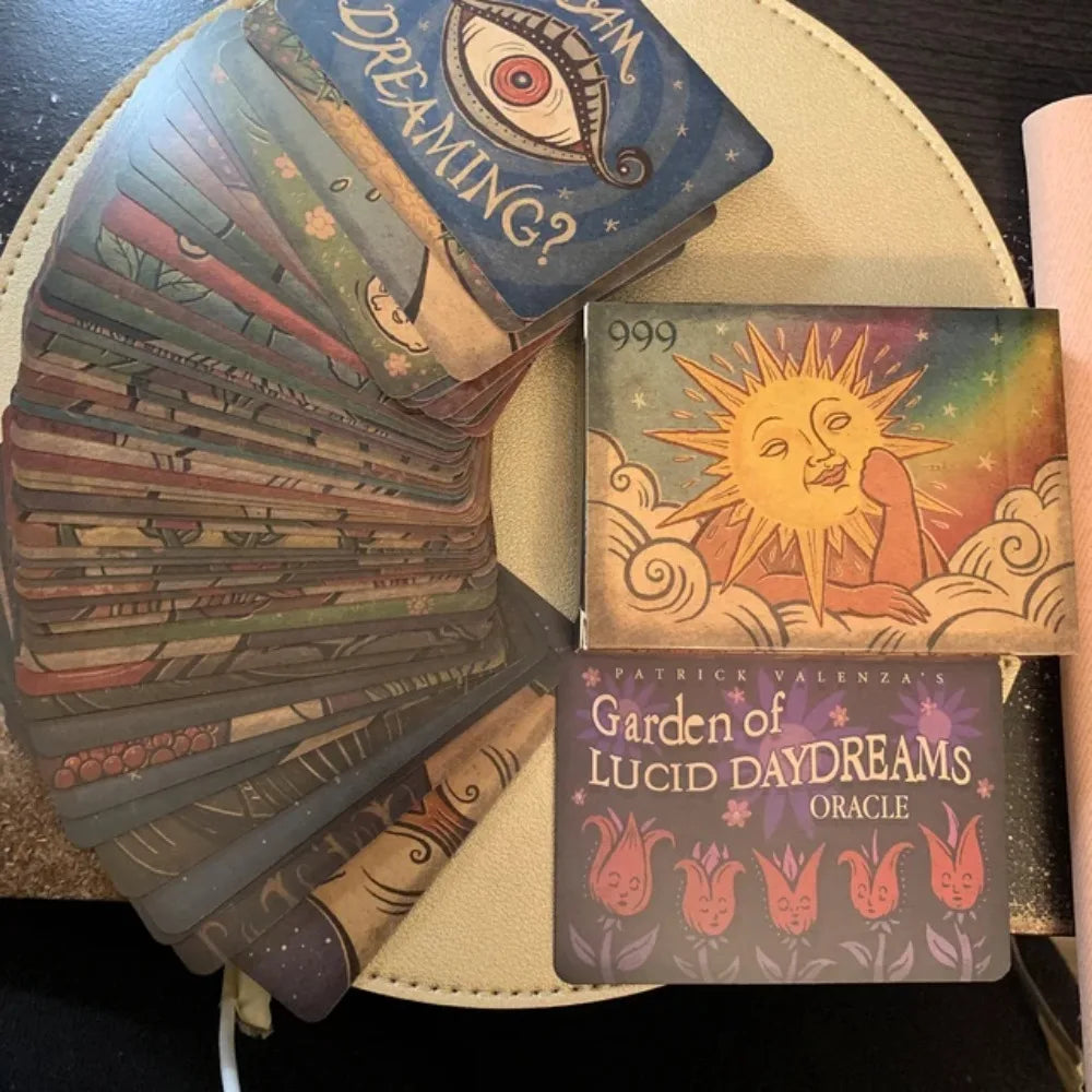 52 Pcs Surreal Dream Divination Cards for Meditation 9*6cm Double-embossed Garden of Lucid Daydreams Oracle Deck