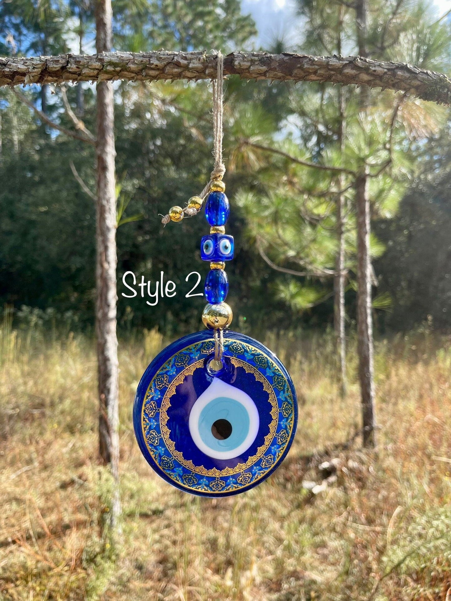 Wall Hanging Evil Eye Nazar Boncuk Mal De Ojo, Modern Boho Style Home Decor -- Multiple Styles-3