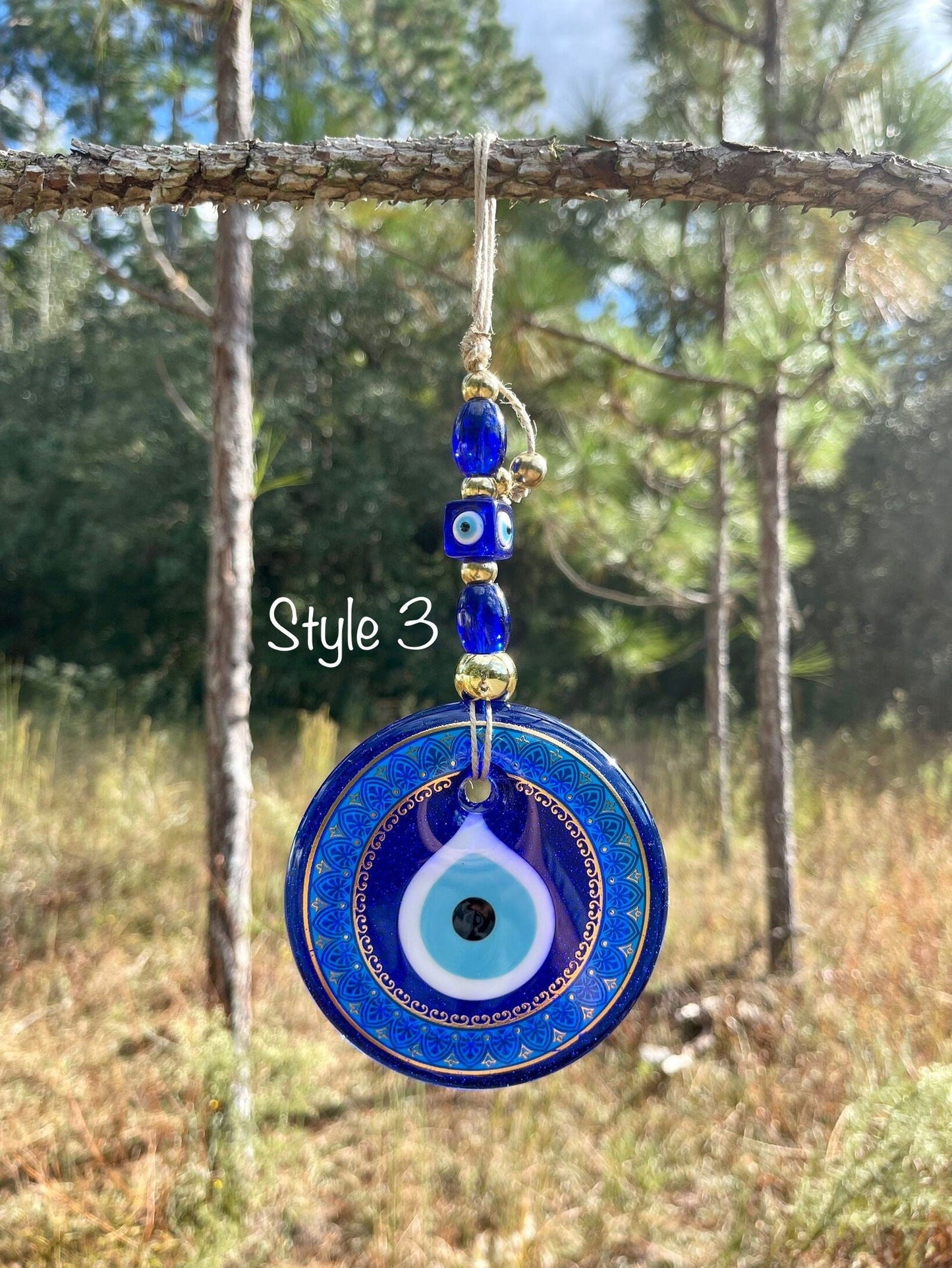 Wall Hanging Evil Eye Nazar Boncuk Mal De Ojo, Modern Boho Style Home Decor -- Multiple Styles-4