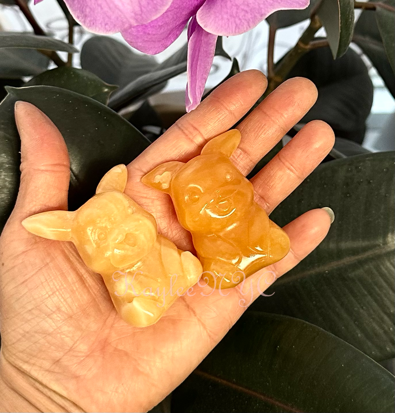 Natural Orange Calcite Pikachu Crystal