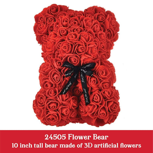 Novelty Closeout - Valentine's Day Love Box Flower Bear- 6/Pack