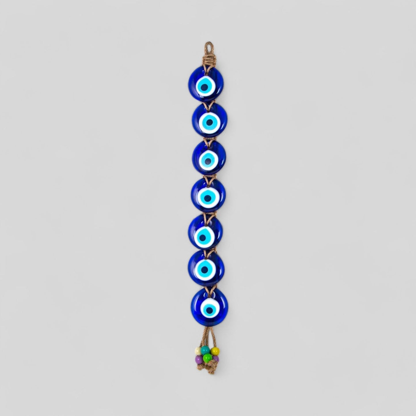 7 Piece Evil Eye Wall Hanging Decor | Evil Eye Beads | Macrame Wall Hanging Evil Eye | Blue Evil Eye Beads House Protection | Nazar Boncuk-0