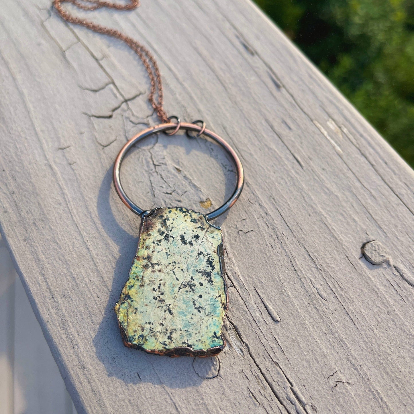 Peace Love Bling - Gemstone slab necklace