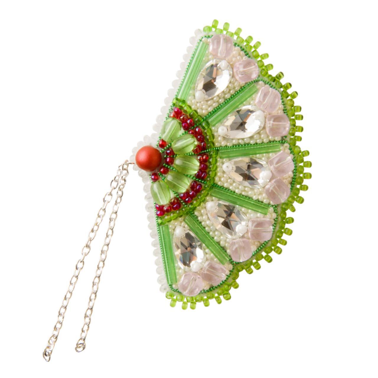 BP-303C Beadwork kit for creating brooch Crystal Art "Fan"