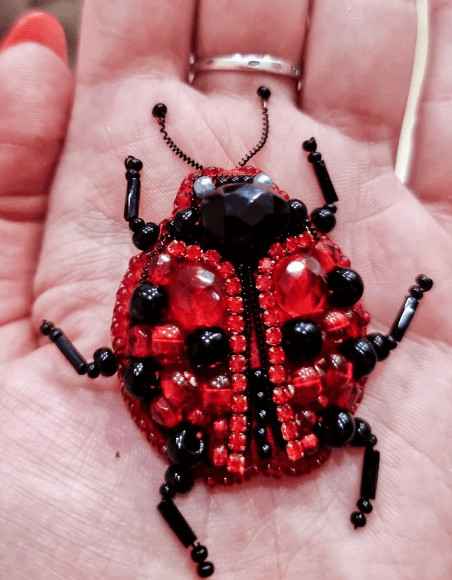 BP-318C Beadwork kit for creating brooch Crystal Art "Ladybug"