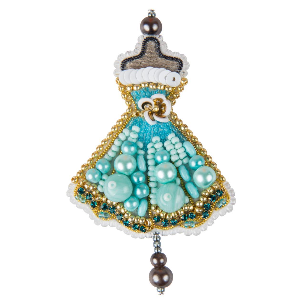 BP-322C Beadwork kit for creating brooch Crystal Art "Dress"