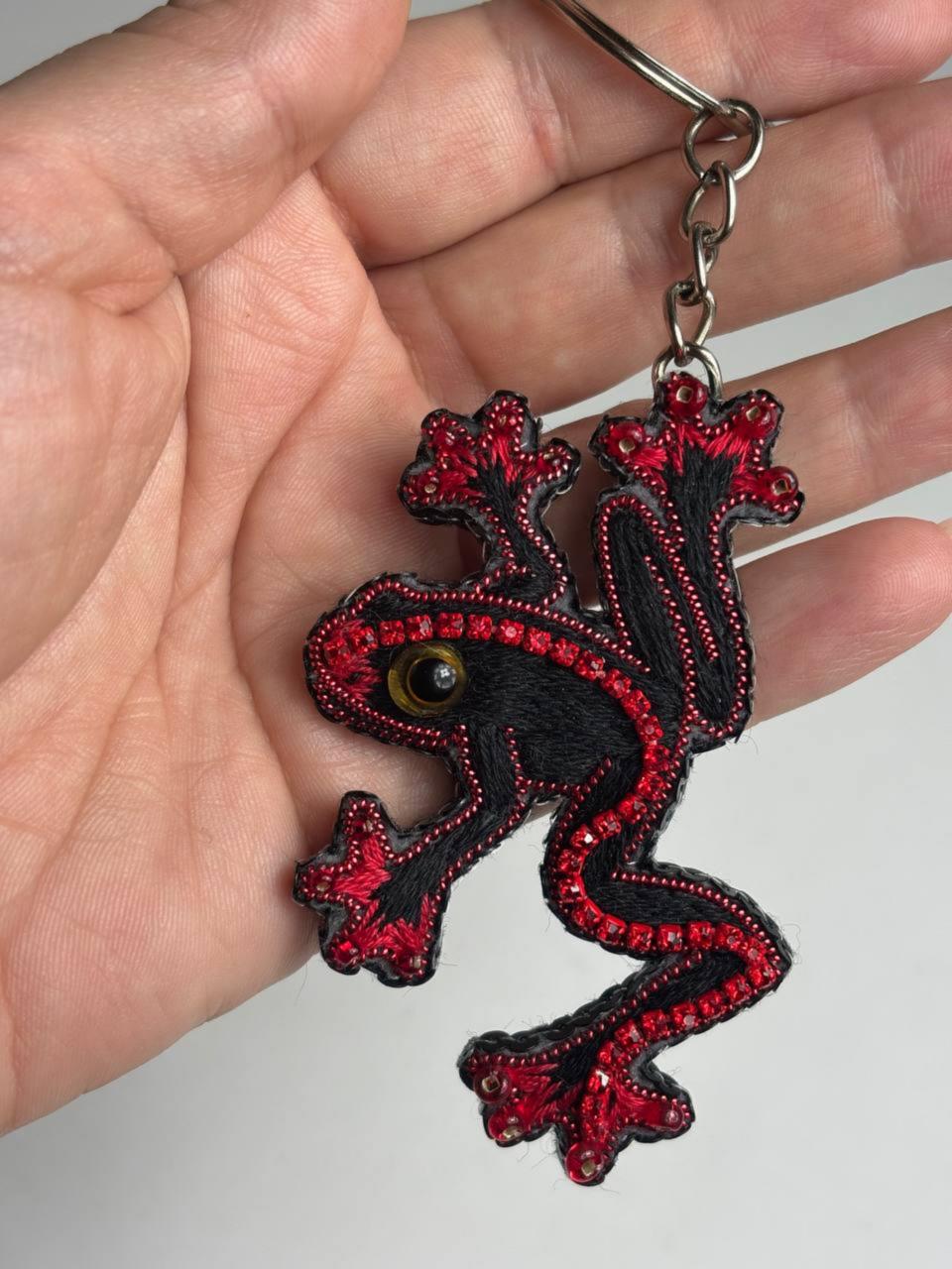 Set for making a brooch-keychain Crystal Art Frog BP-374C