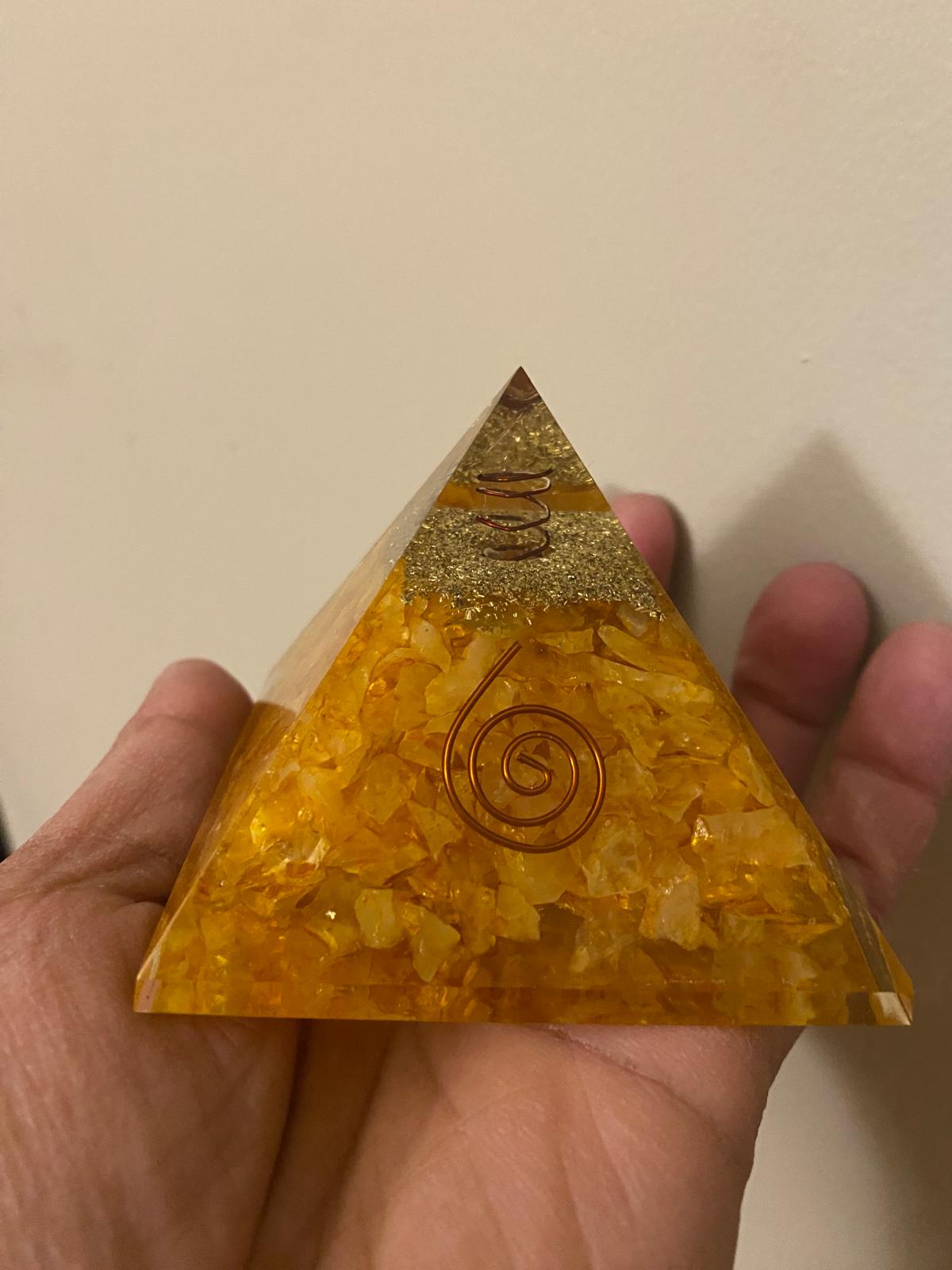 Citrine Orgonite Pyramid-1