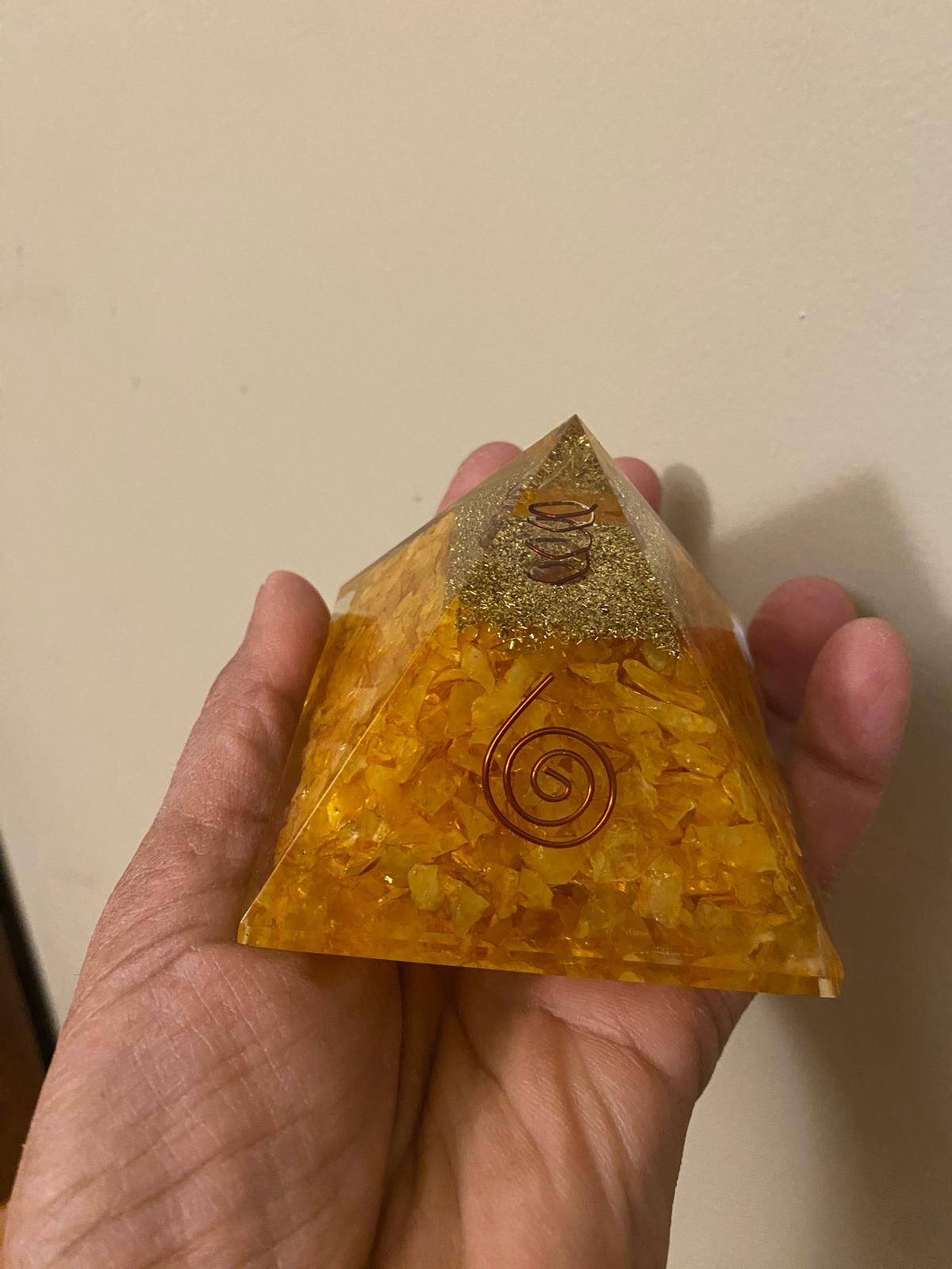Citrine Orgonite Pyramid-2