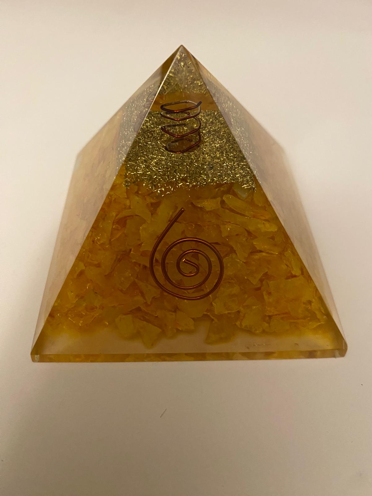 Citrine Orgonite Pyramid-3