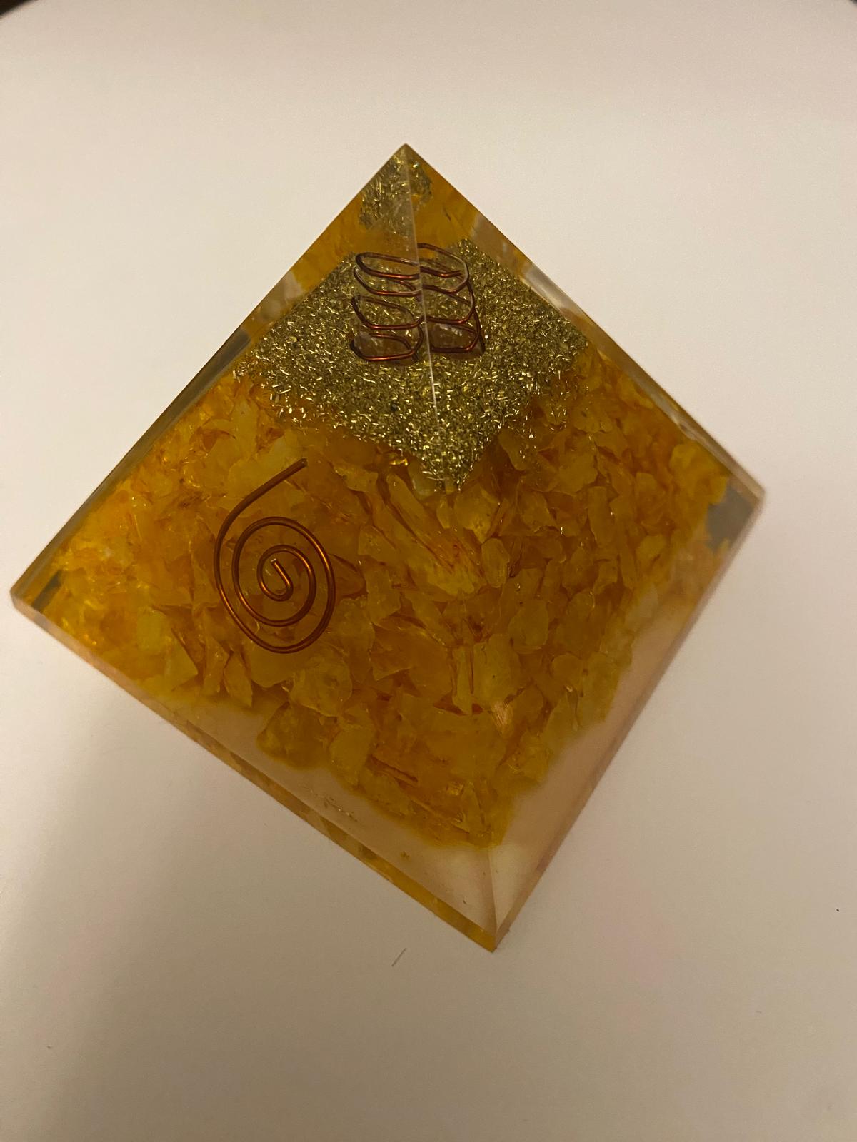Citrine Orgonite Pyramid-4