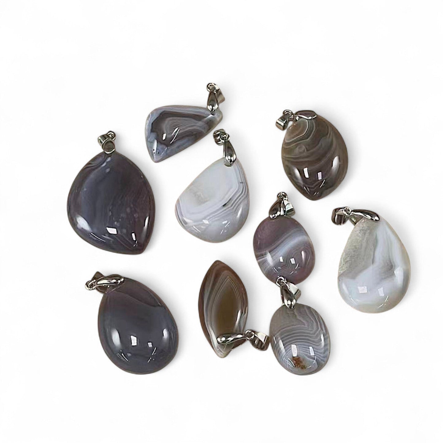 Botswana Agate, Freeform Pendant, (1pc)