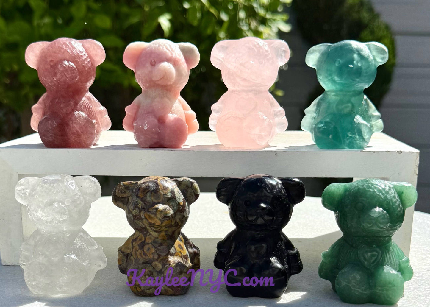 2 INCH Natural Crystal Teddy Bears Healing Energy