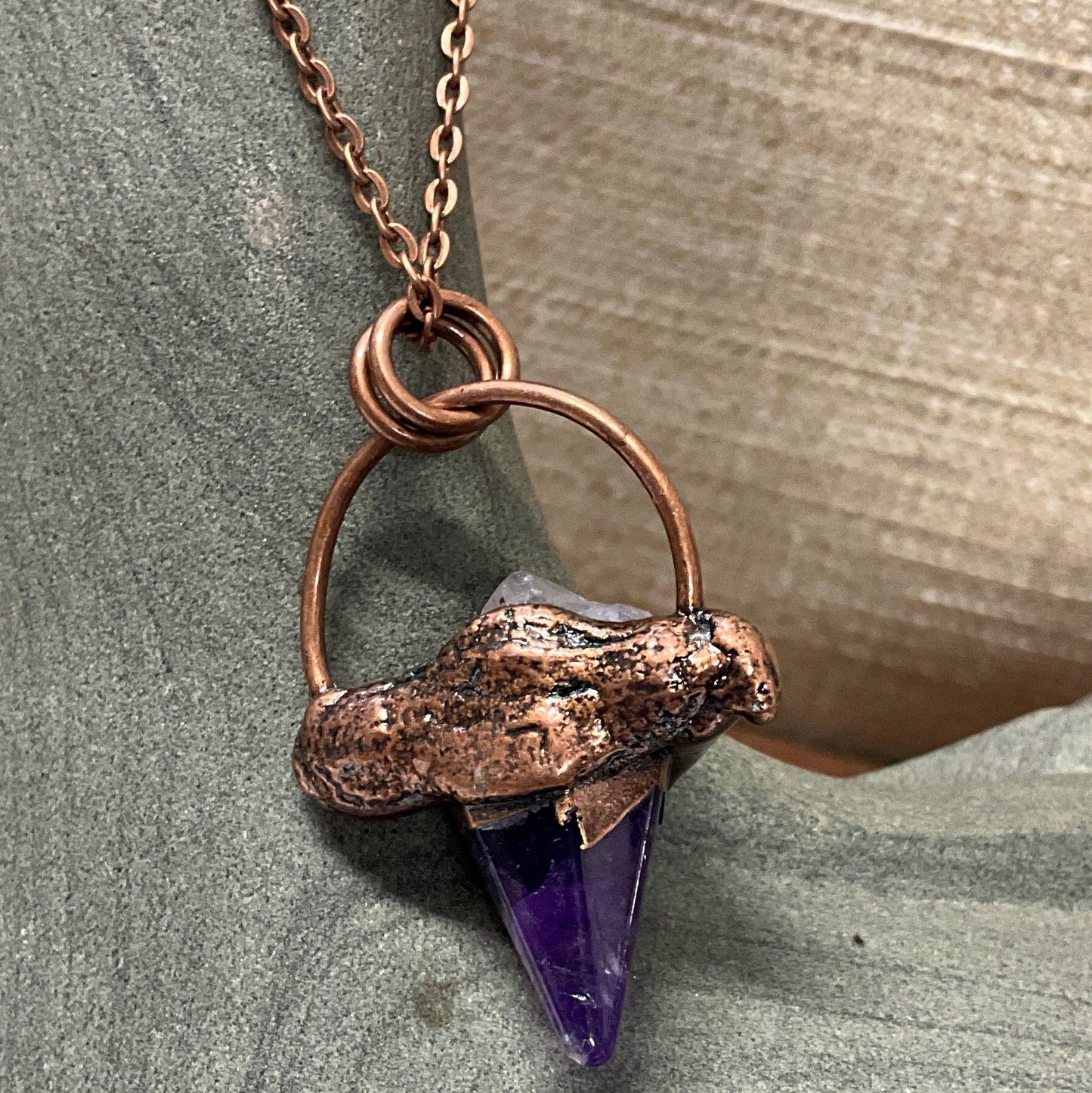 Peace Love Bling - Gaia sacred hexagon amethyst necklace