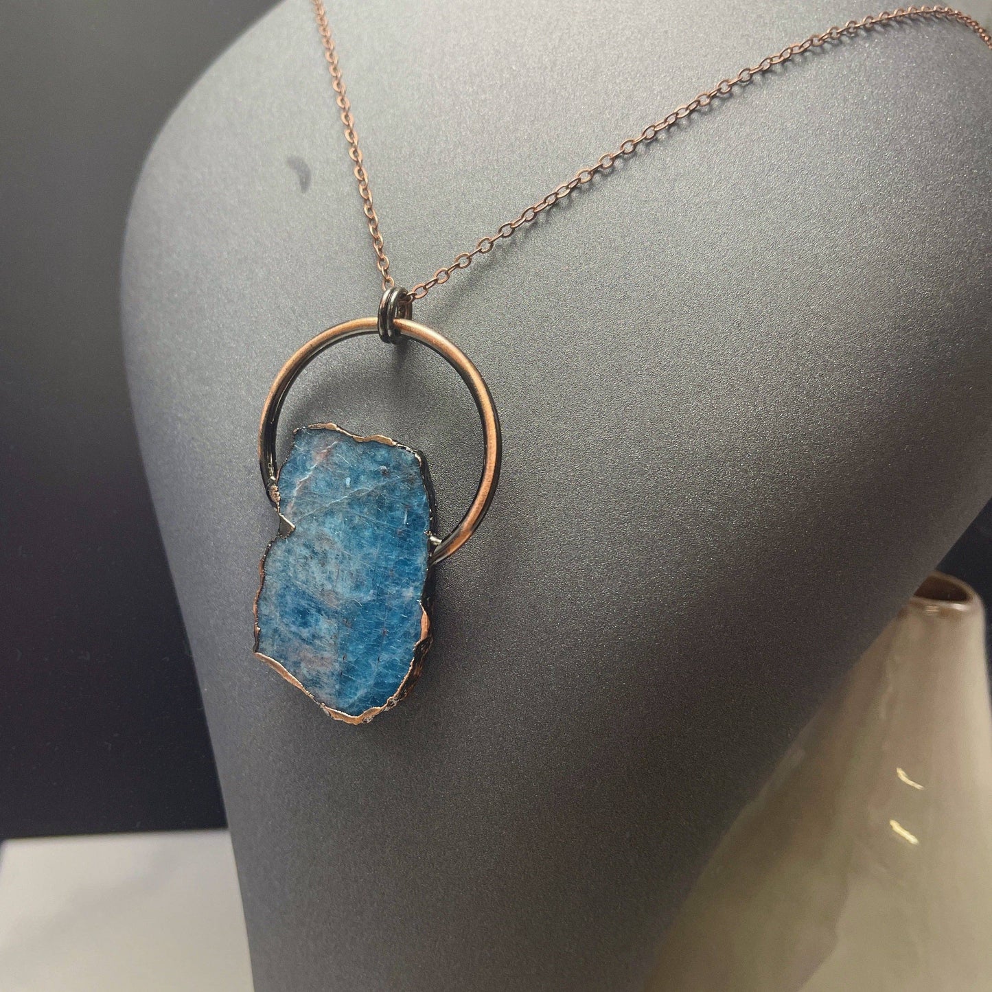 Peace Love Bling - Gemstone slab necklace