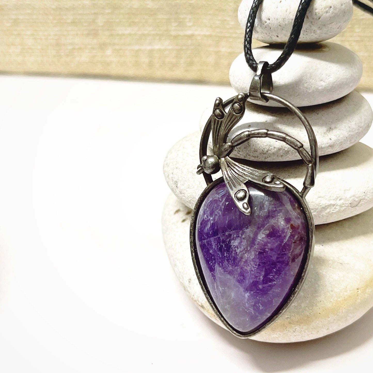 Peace Love Bling - Dragonfly Gemstone Pendant Necklace