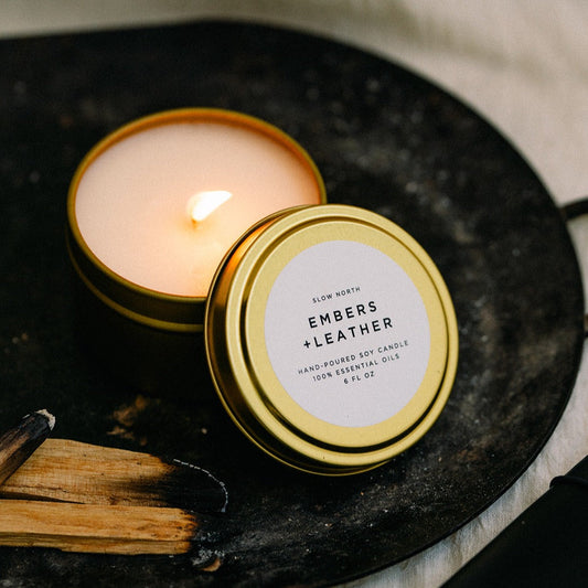 Earthy Essence Candle Embers + Leather - Vetiver + Cedar + Patchouli