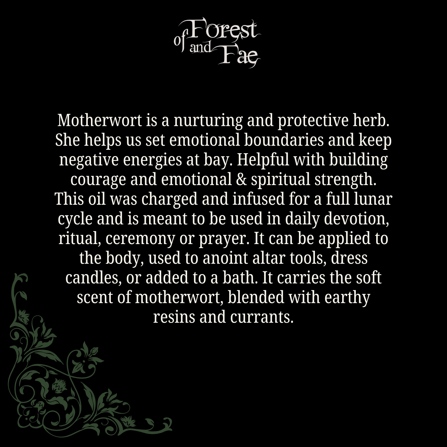 Motherwort Sacred Altar Oil • Ritual Oil • Empath Protection