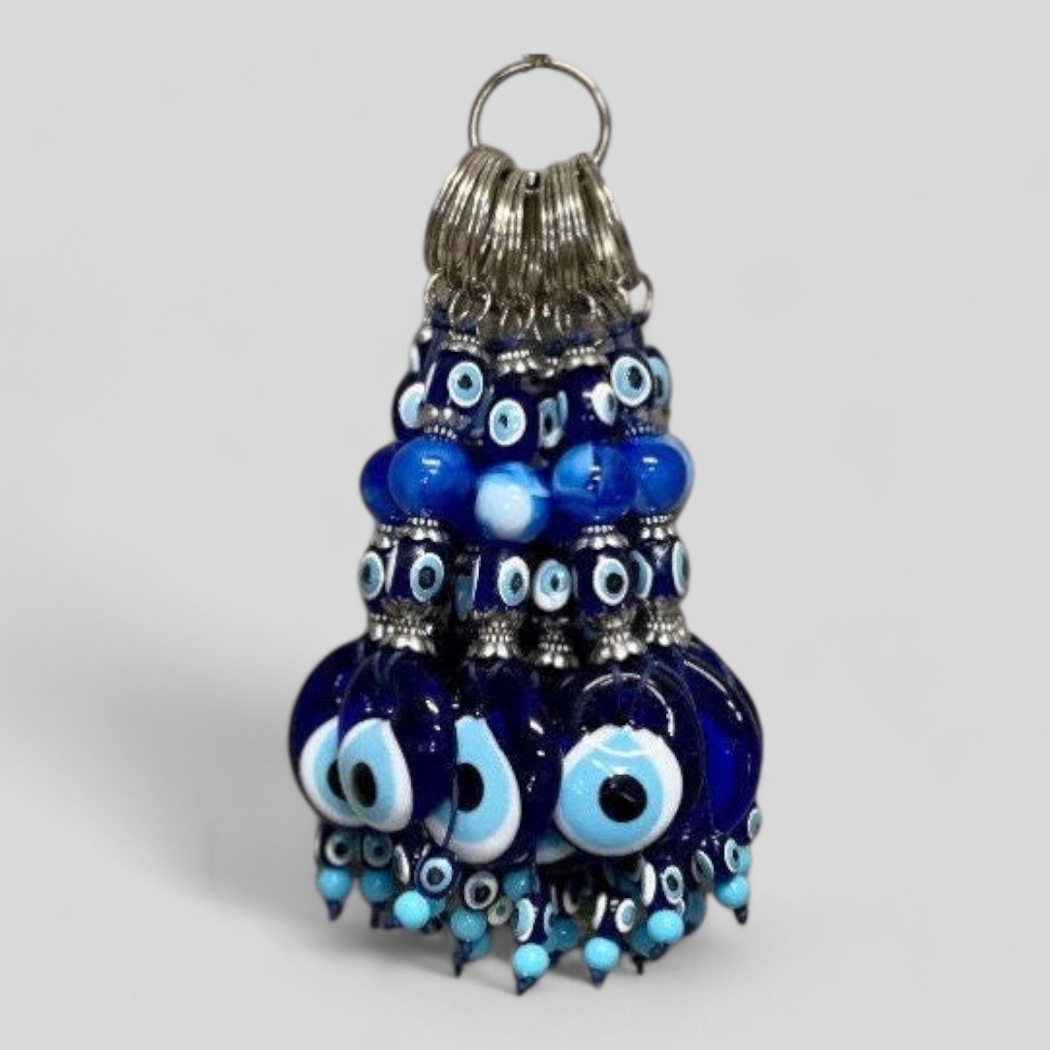 10 Pack Handcrafted Glass Nazar Boncuk Evil Eye Mal De Ojo Keychain-0