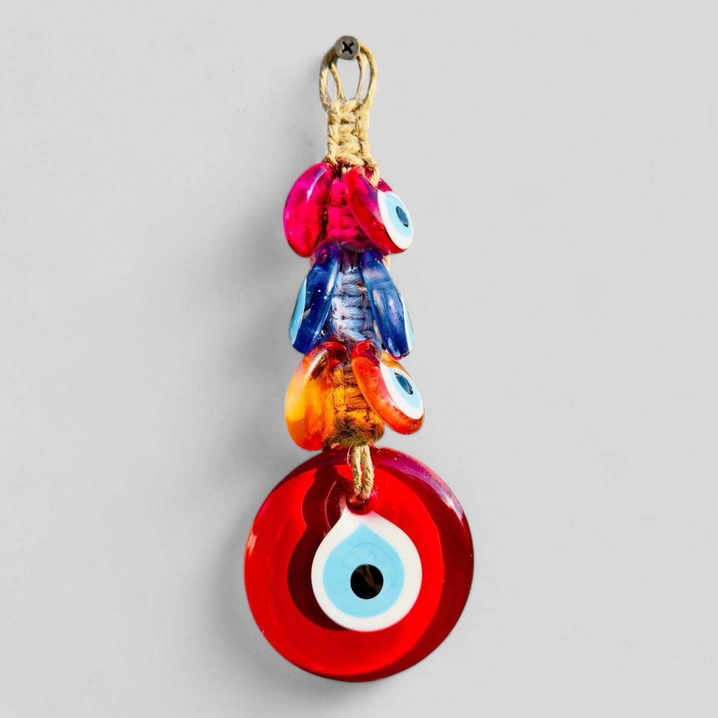 Macrame Evil Eye Wall Hanging | 7 Pcs Multicolor Evil Eye Wall Decor | Evil Eye House Protection| Evil Eye Beads | Macrame Wall Hanging-0